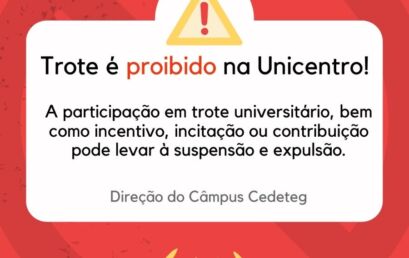 Trote é proibido na Unicentro