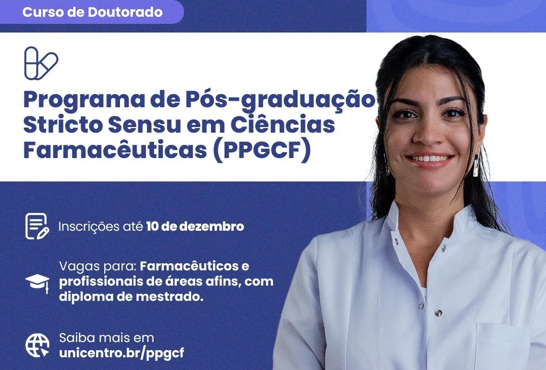 Programa de Pós-Graduação em Ciências Farmacêuticas está com inscrições abertas para turma de doutorado