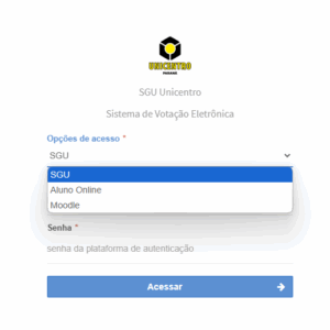 Escolha de plataforma para login