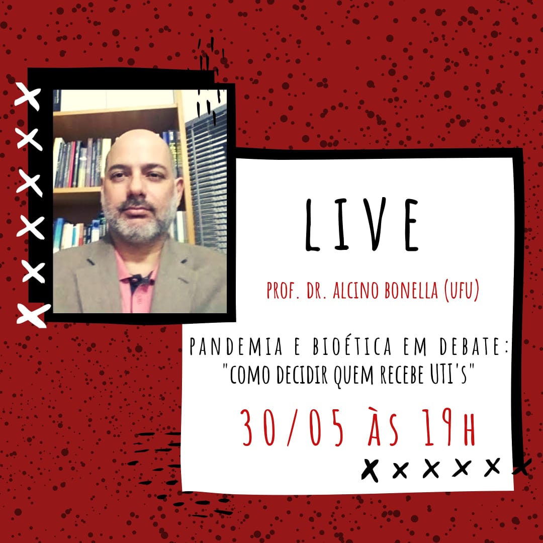 “Pandemia e bioética em debate: como decidir quem recebe UTIs” é o tema live promovida pelo PET Filosofia com o prof. Dr. Alcino Bonella
