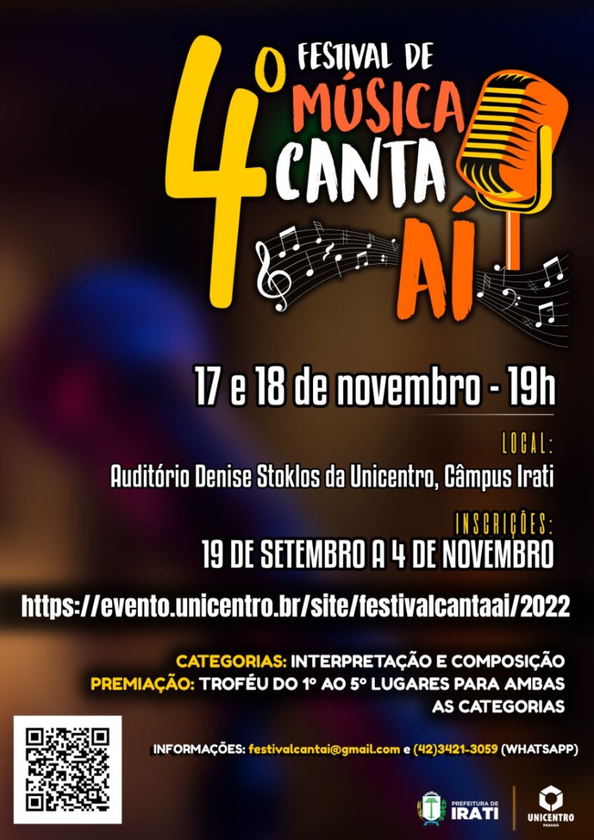 Abertas as inscrições para o 4º Festival Canta Aí