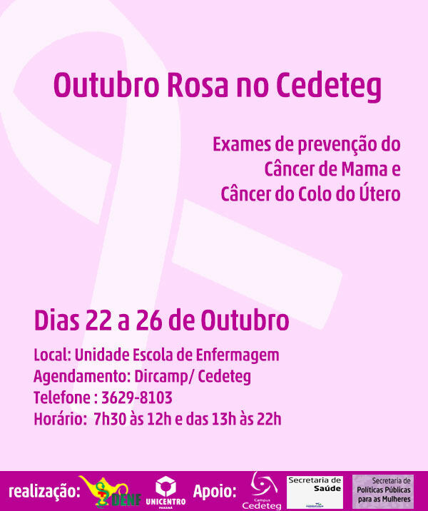 Exames preventivos do câncer de mamas e útero são realizados no campus Cedeteg