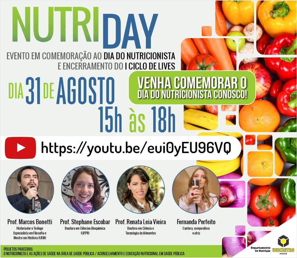 Dia do Nutricionista será comemorado com live