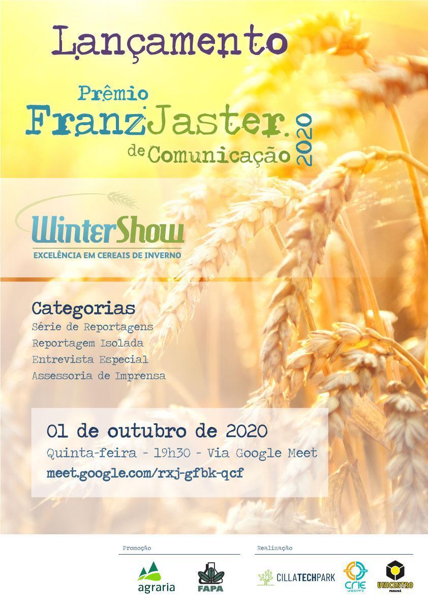 Unicentro e Cooperativa Agrária lançam Prêmio Franz Jaster de Comunicação 2020