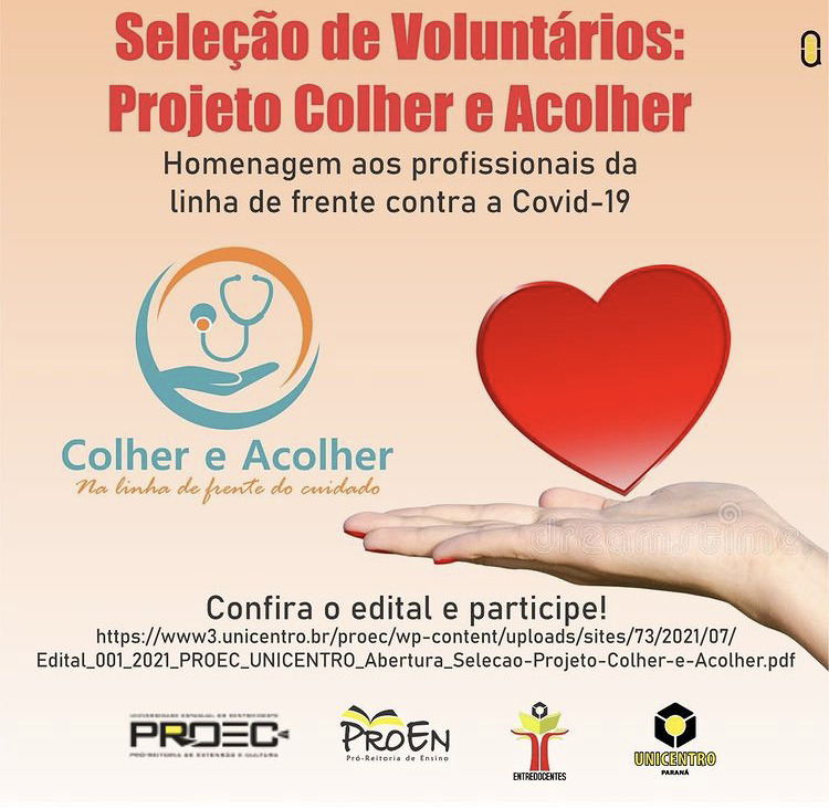 Unicentro seleciona voluntários para o Projeto Colher e Acolher