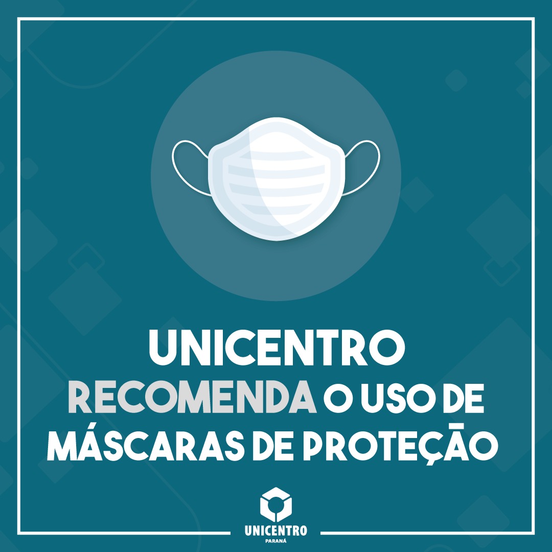 Unicentro volta a recomendar a utilização de máscaras de proteção facial