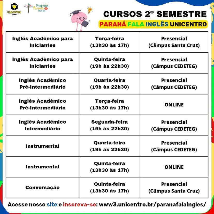 Unioeste: Paraná fala Inglês abre inscrições para curso de conversação -  Unioeste