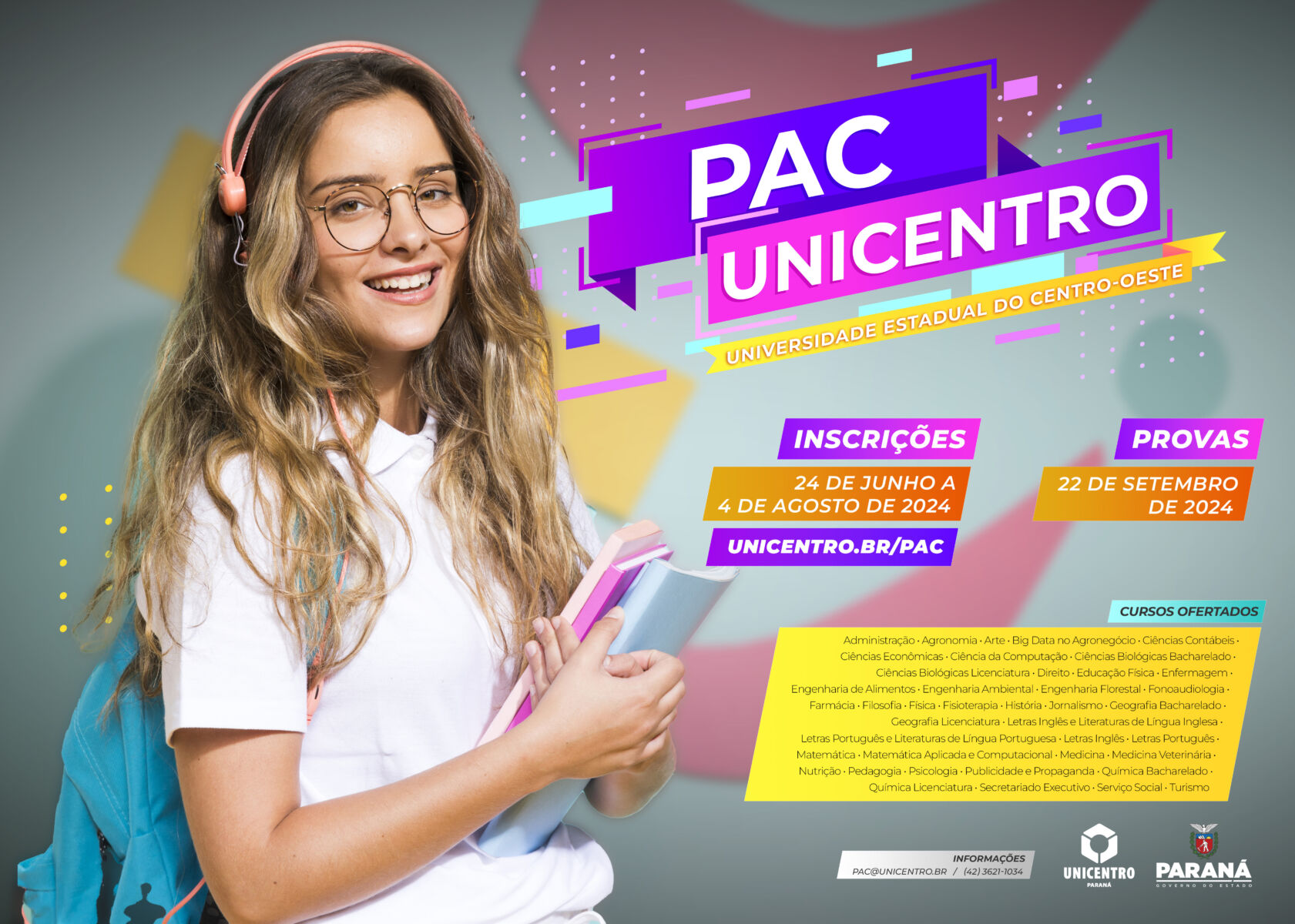 Unicentro abre inscrições para o PAC nesta segunda-feira (24)