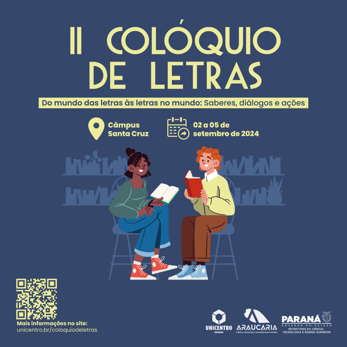 Inscrições abertas para o 2º Colóquio de Letras – Do mundo das letras ...