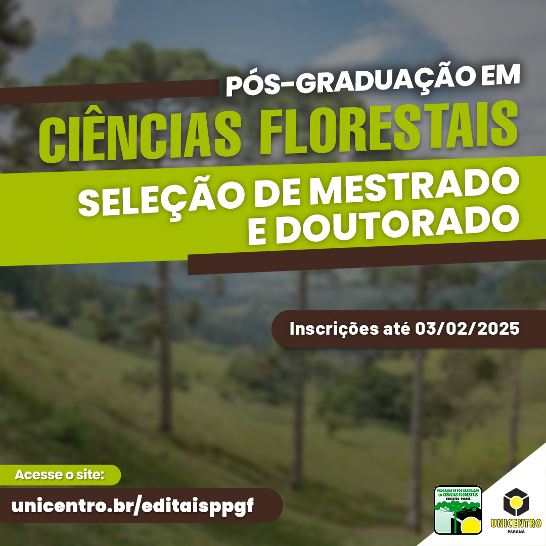 Programa de Pós-Graduação em Ciências Florestais está com inscrições abertas