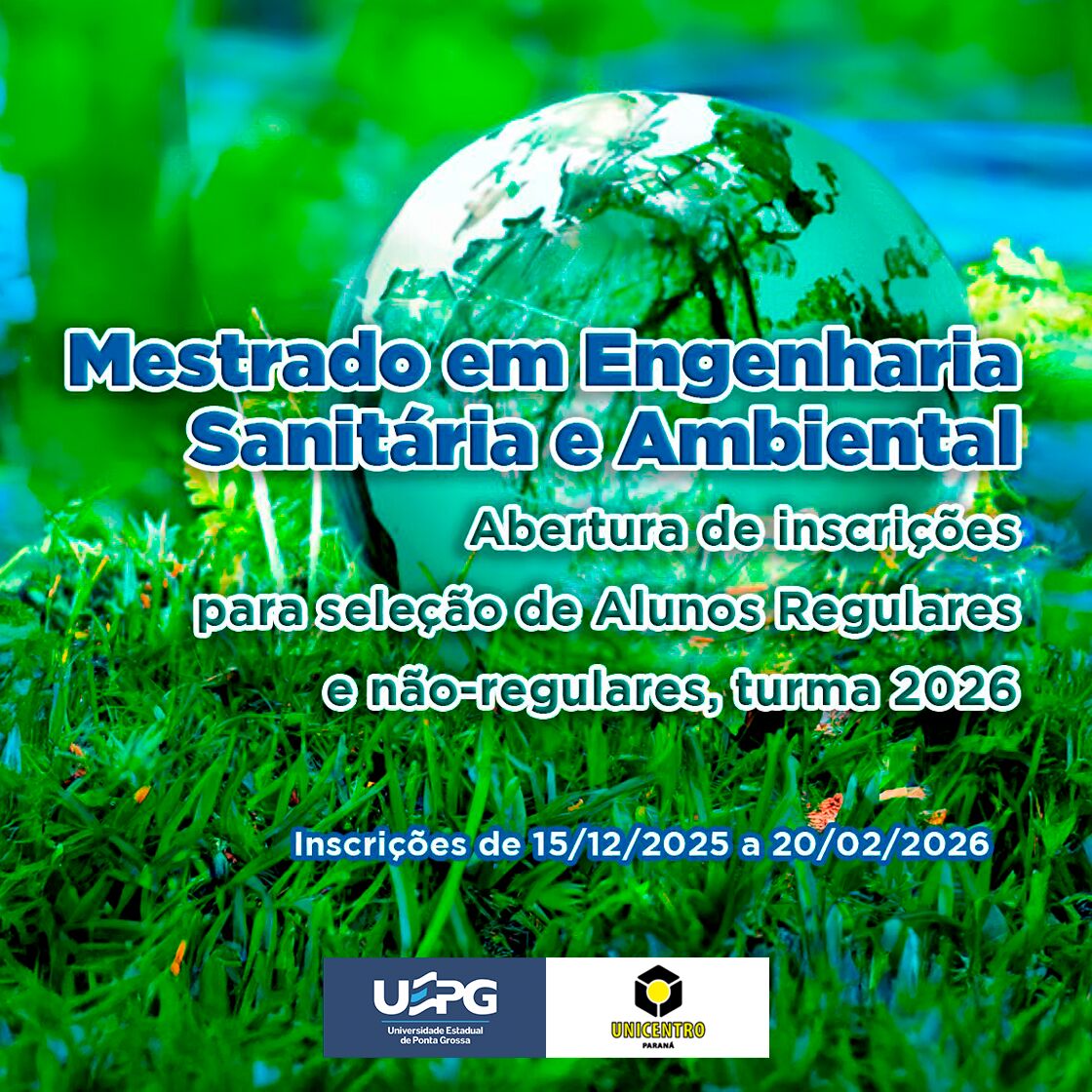 Mestrado em Engenharia Sanitária e Ambiental está com seleção aberta para vagas remanescentes