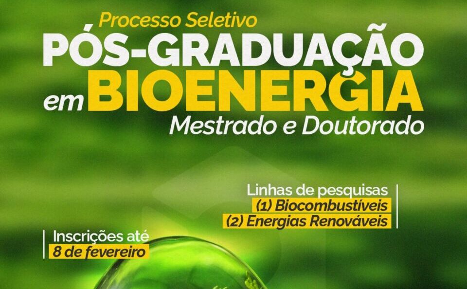 Inscrições para Mestrado e Doutorado em Bioenergia da Unicentro estão abertas