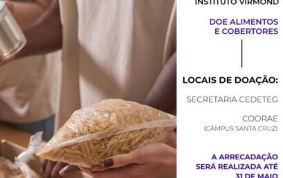 Campanha de Arrecadação de Alimentos e Cobertores em Prol do Instituto Virmond