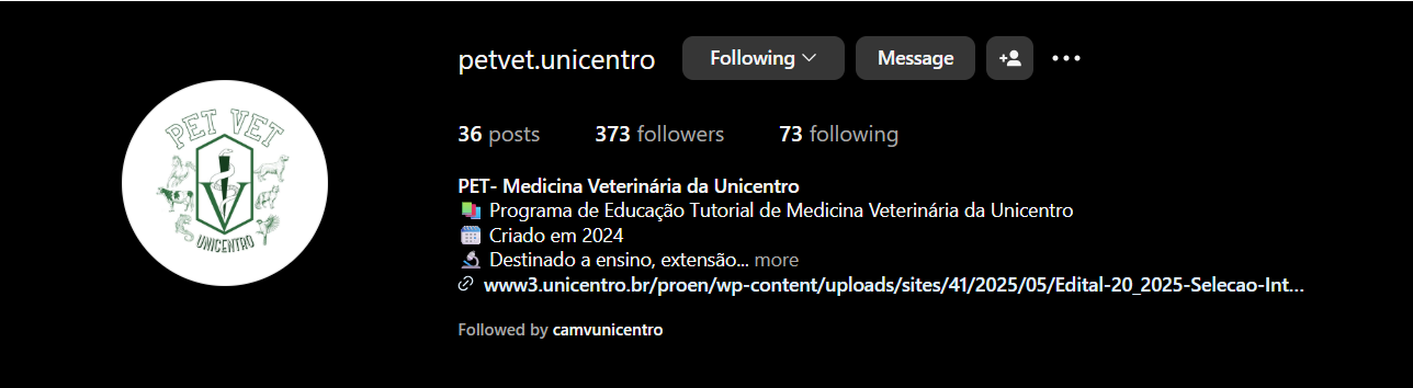 Instagram PET Veterinária