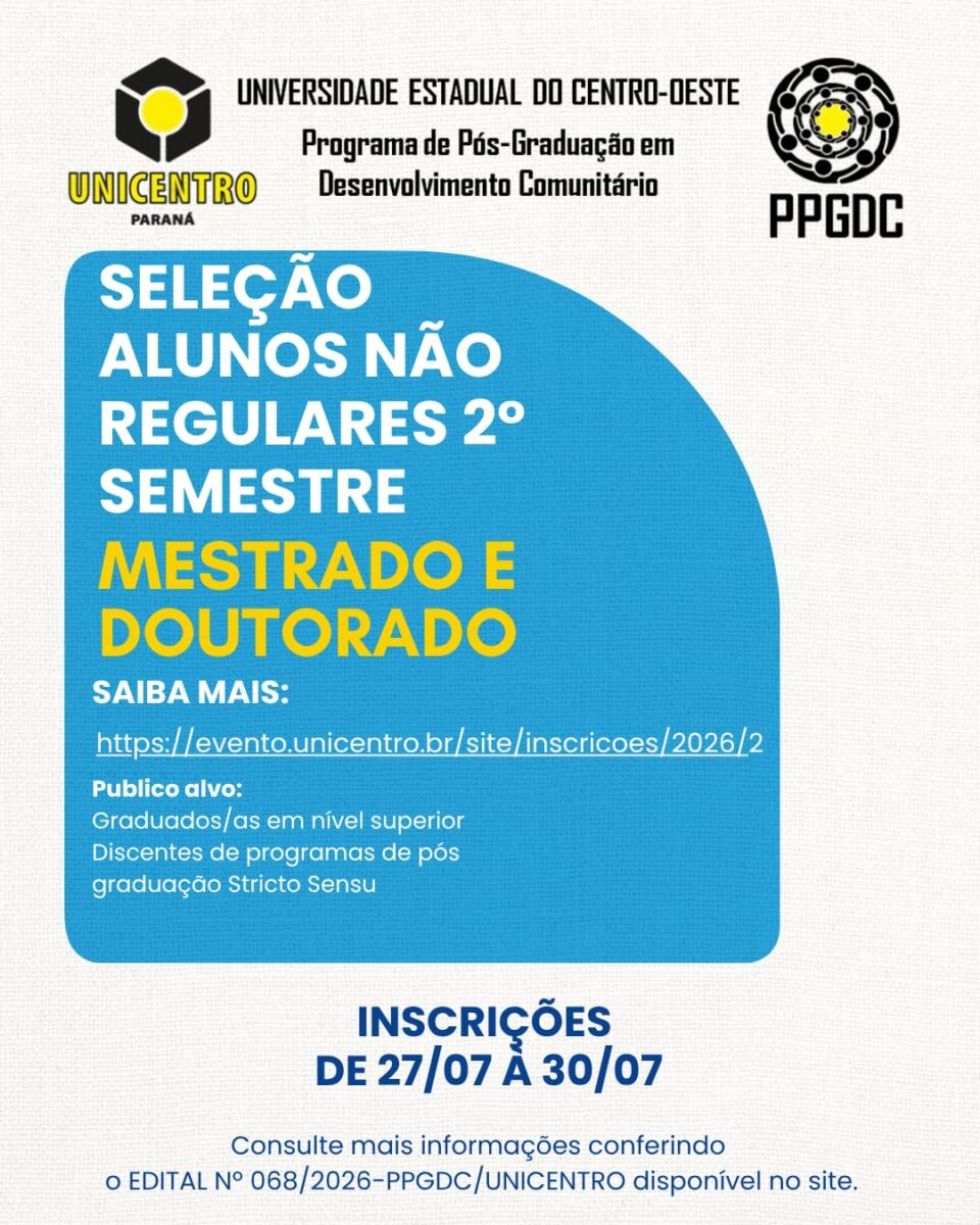Seleção de Alunos Não Regulares 2º Semestre