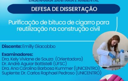 Defesa de Mestrado – discente Emilly Giacobbo