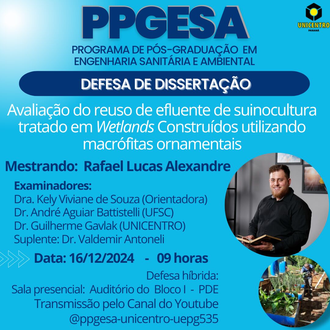 Defesa de dissertação – Rafael Lucas Alexandre, 16/12/2024 – 9h