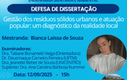 Defesa PPGESA – UNICENTRO  Bianca Laissa de Souza, 12/09/2025 – 15h