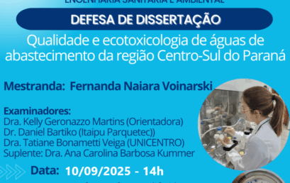 Defesa PPGESA/UNICENTRO Fernanda Naiara Voinarski, alteração de data para 10/09/2025 – 14h