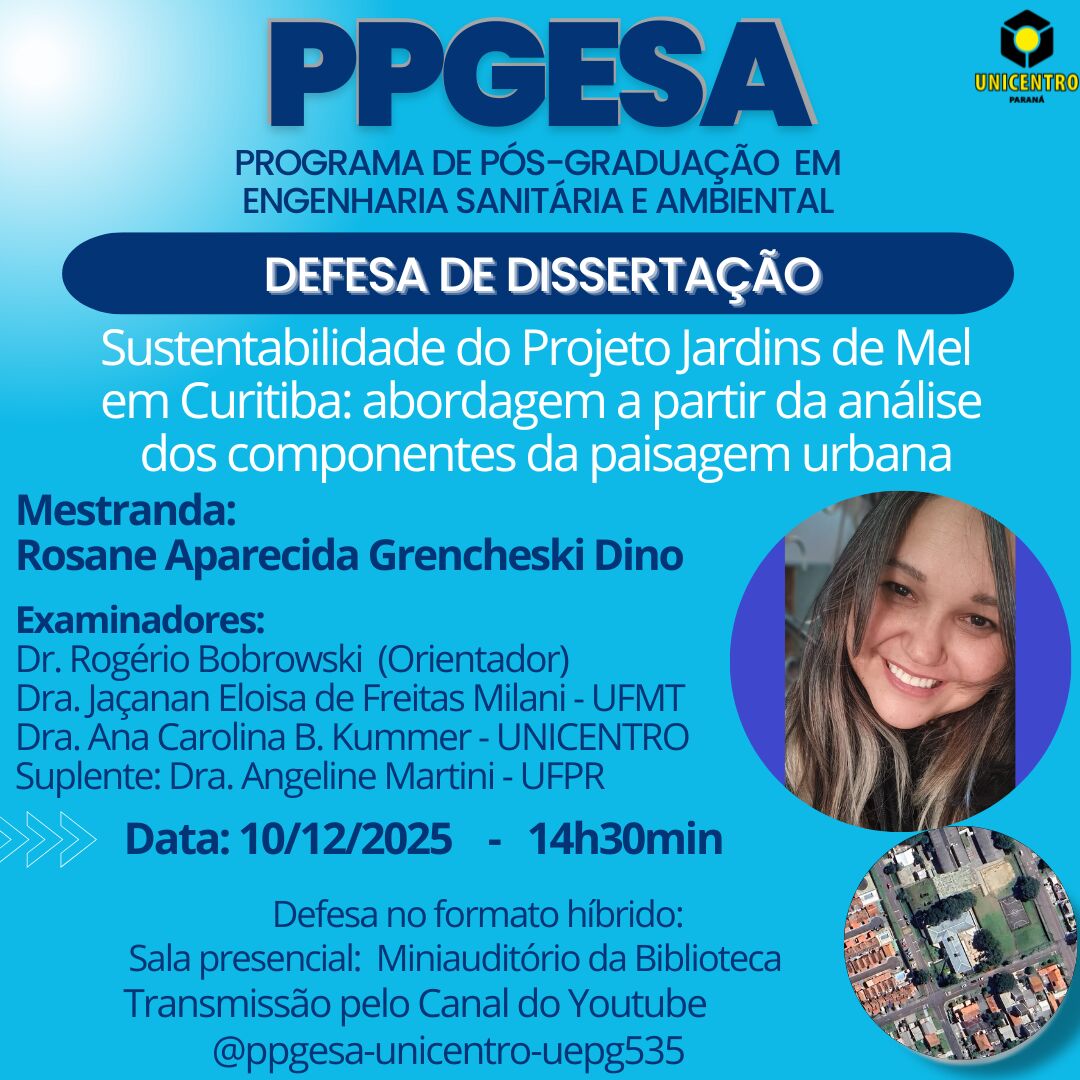Defesa de mestrado – Rosane Ap. Grencheski Dino, 10/12/2025 – 14:30h
