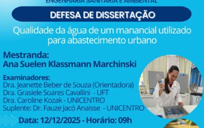 Defesa de mestrado – Ana Suelen Klassmann Marchinsk, 12/dez – 09h