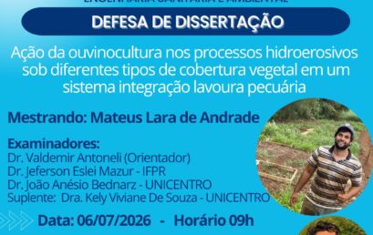 Defesa de dissertação – Mateus Lara de Andrade, 06/07/2026 – 09h