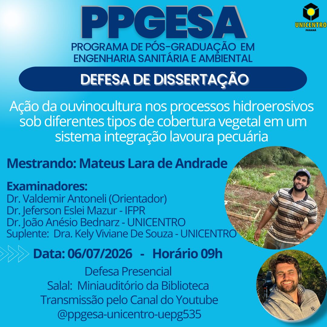 Defesa de dissertação – Mateus Lara de Andrade, 06/07/2026 – 09h