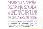 Cartaz Não Regulares 1º S 2026