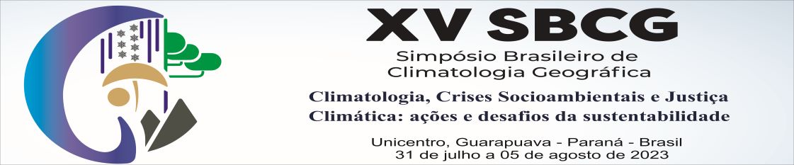 XV Simpósio Brasileiro de Climatologia Geográfica - XV SBCG