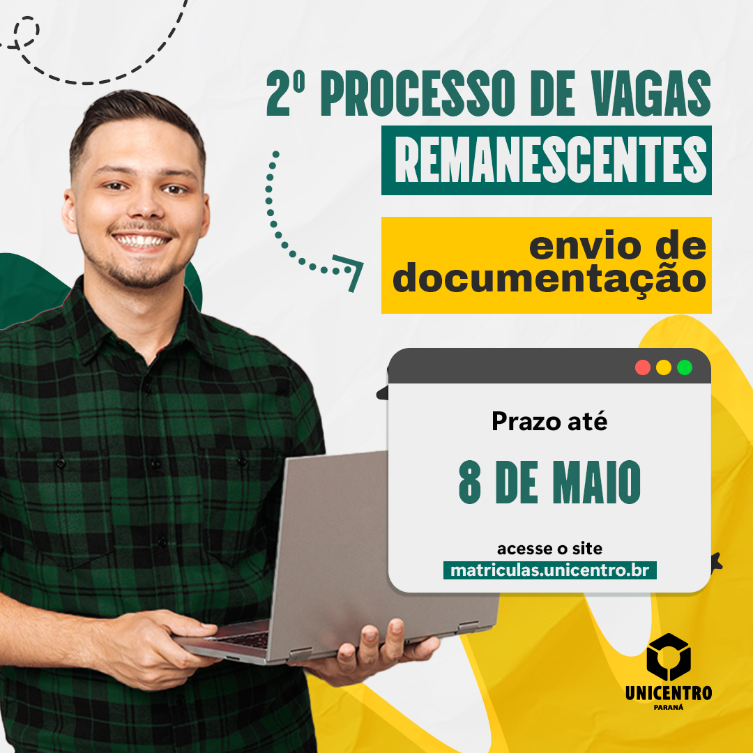 Envio da documentação segunda oferta de vagas iniciais remanescentes