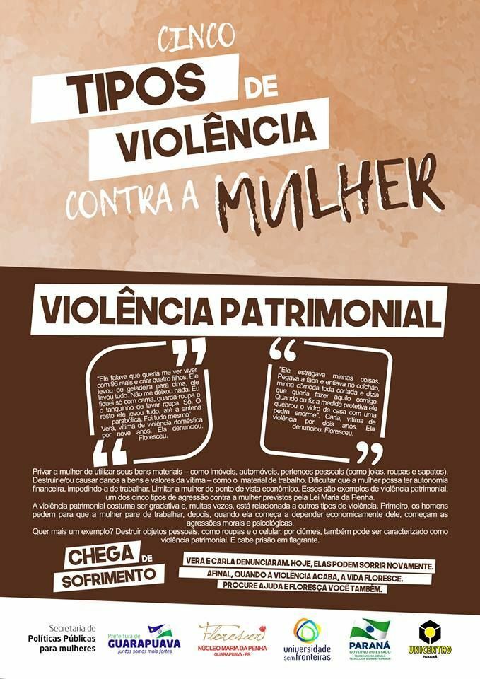 Cartaz Violência Patrimonial | Unicentro