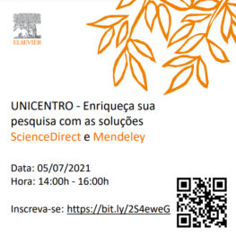 Enriqueça sua pesquisa com as soluções ScienceDirect e Mendeley