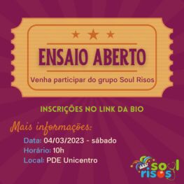 Ensaio Aberto – Projeto de Extensão SoulRisos