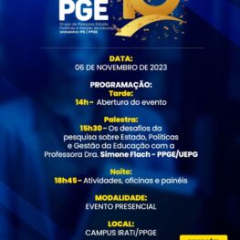 Celebrando 10 anos de pesquisas no Grupo: Estado, Políticas e Gestão da Educação: GPEPEG – PPGE – Unicentro