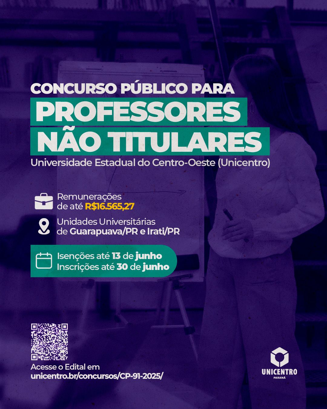 Inscrições concurso professores não titulares